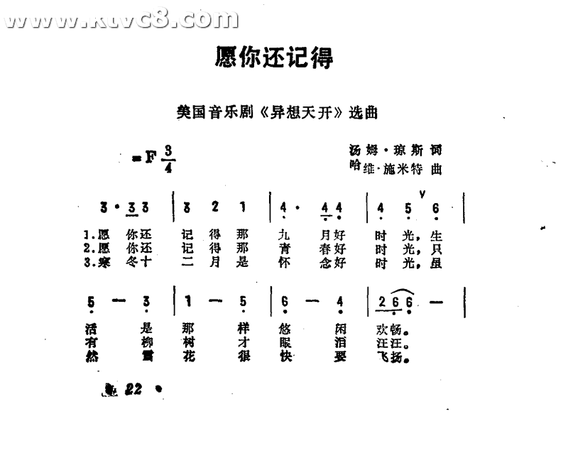 愿你还记得异想天开选曲