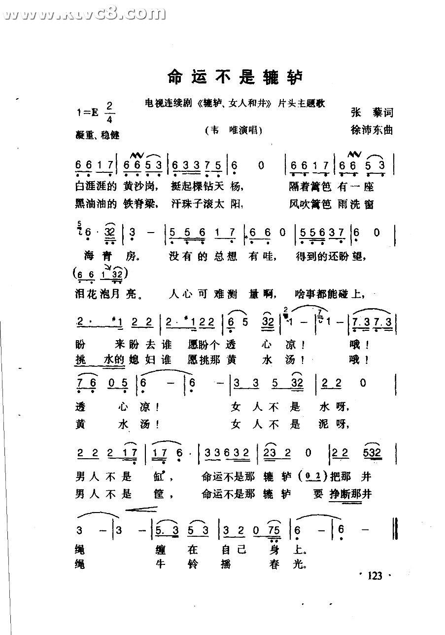 命运不是辘轳辘轳、女人和井片头主题歌