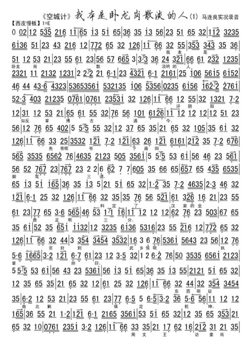 空城计--我本是卧龙岗散淡的人（马连良对唱）