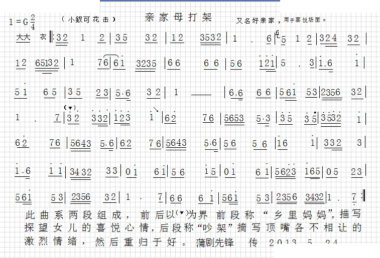蒲剧音乐【亲家母打架】 