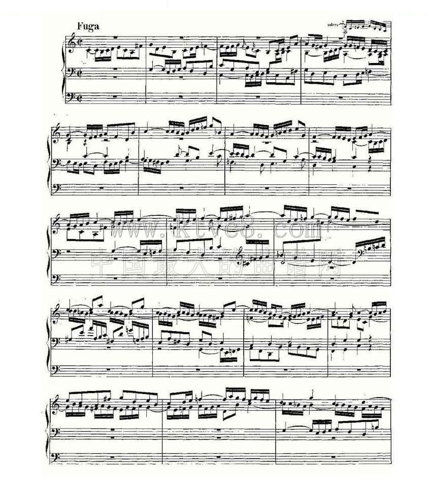 Prelude and Fugue in C Major--BWV 547 （管风琴谱） 