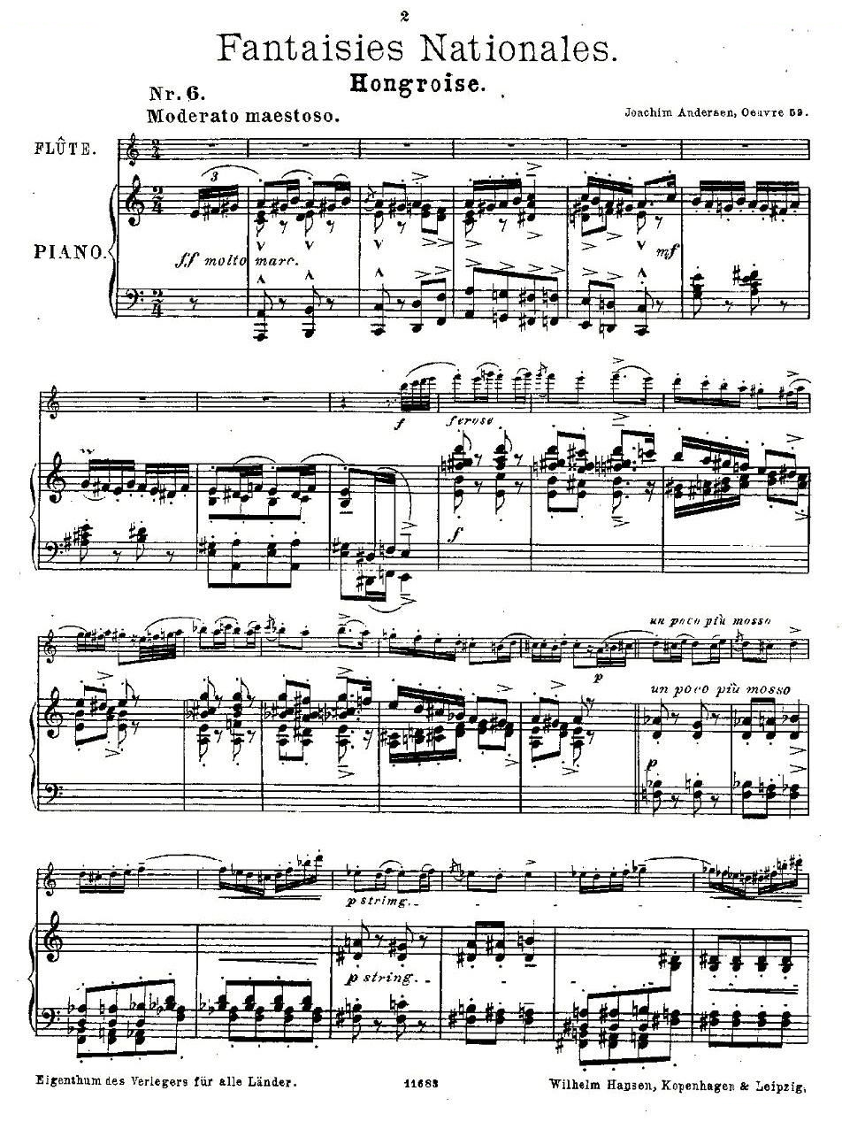 Fantaisies nationales. Op. 59, 6. （长笛 钢琴伴奏） 