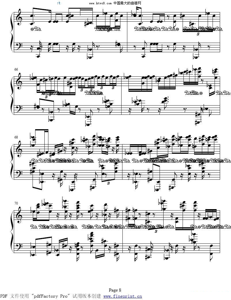 波兰圆舞曲（肖邦曲）钢琴谱（一） 