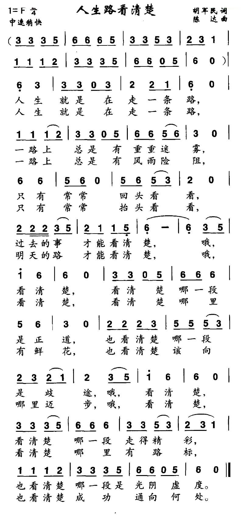 人生路看清楚