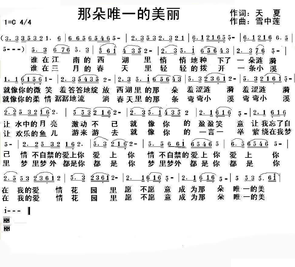 那朵唯一的美丽