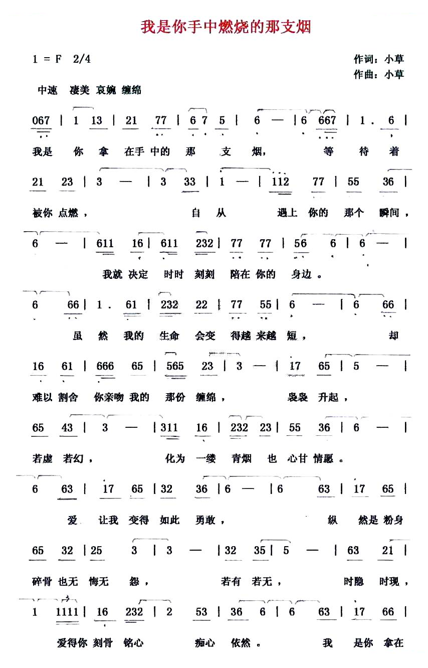 我是你手中燃烧的那支烟