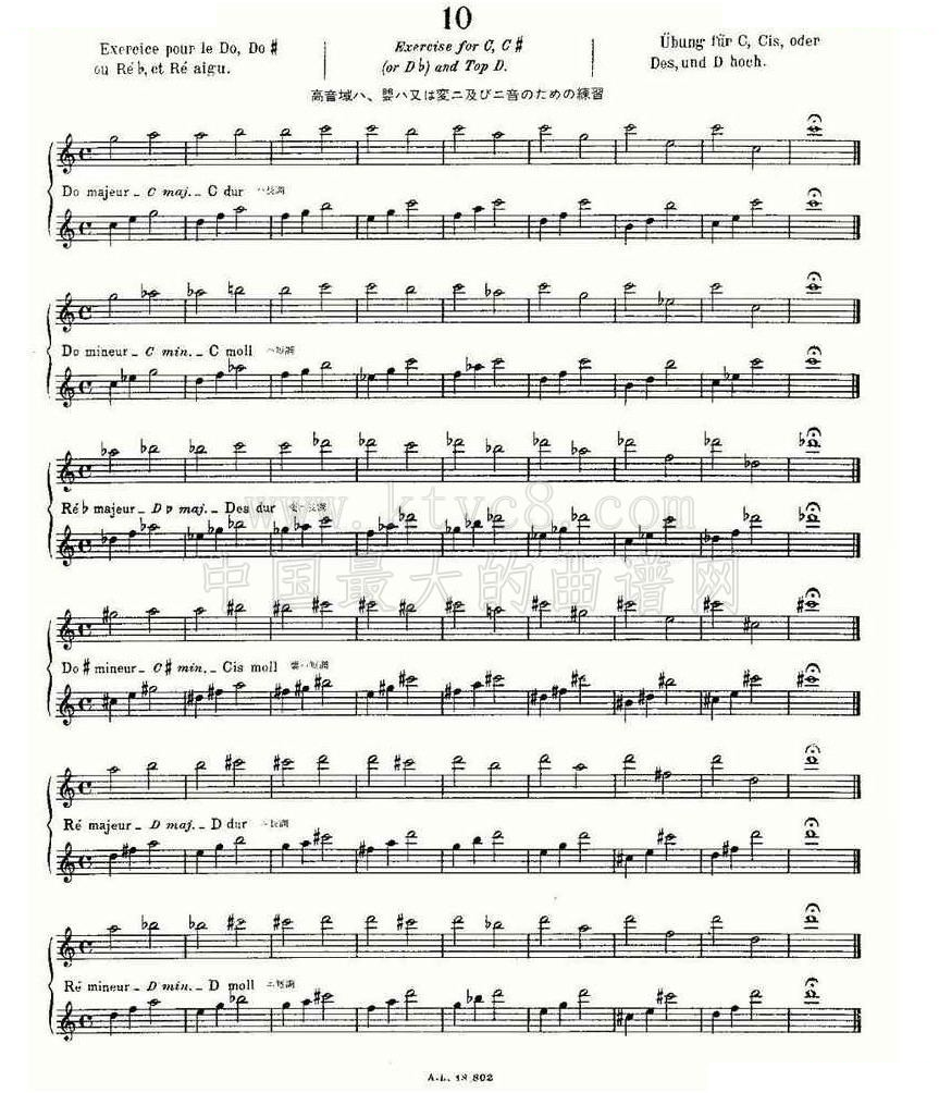 初级练习之10（Alphonse Ludec - Debutant Flutiste）（长笛谱） 