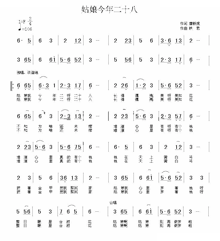 姑娘今年二十八