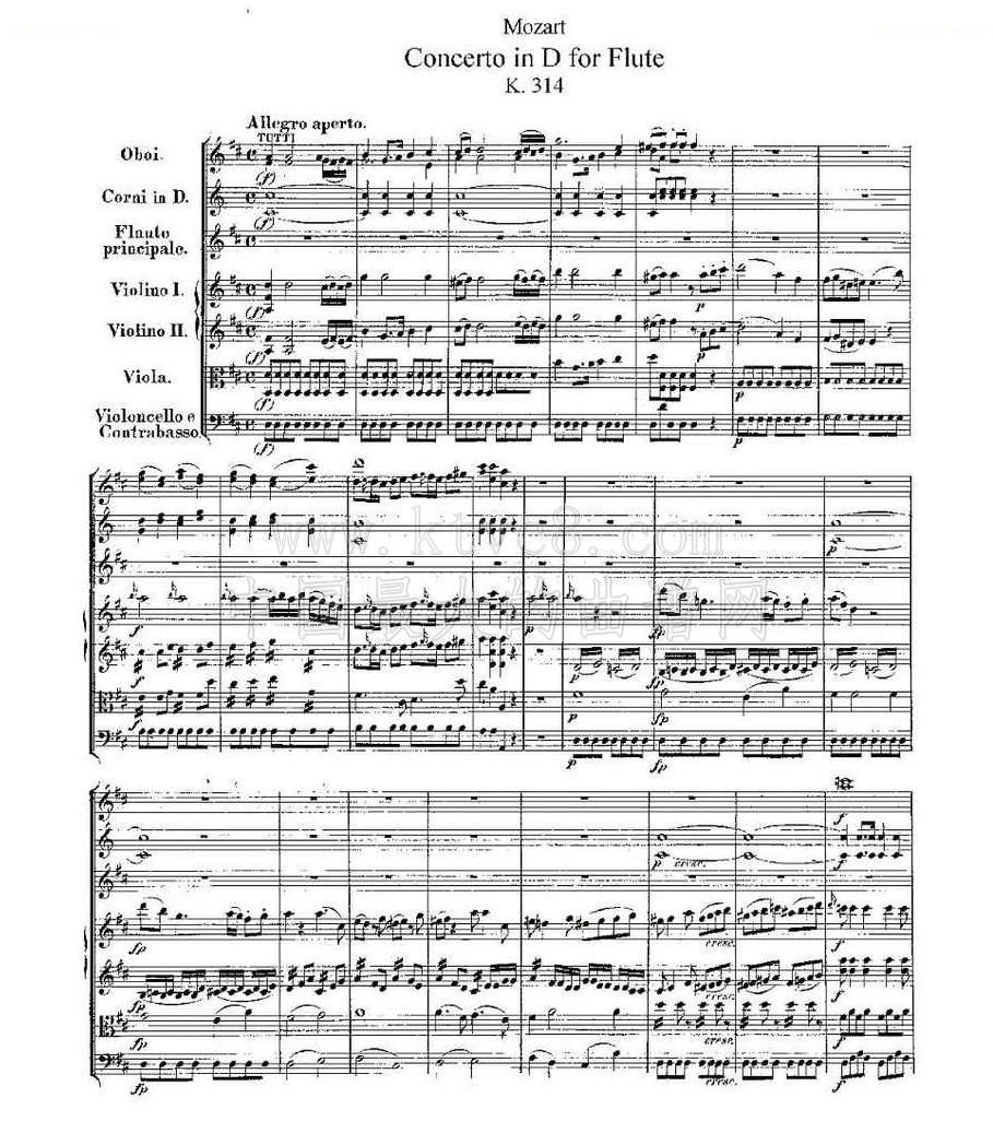 Concerto in D for Flute, K.314（D大调长笛协奏曲） 