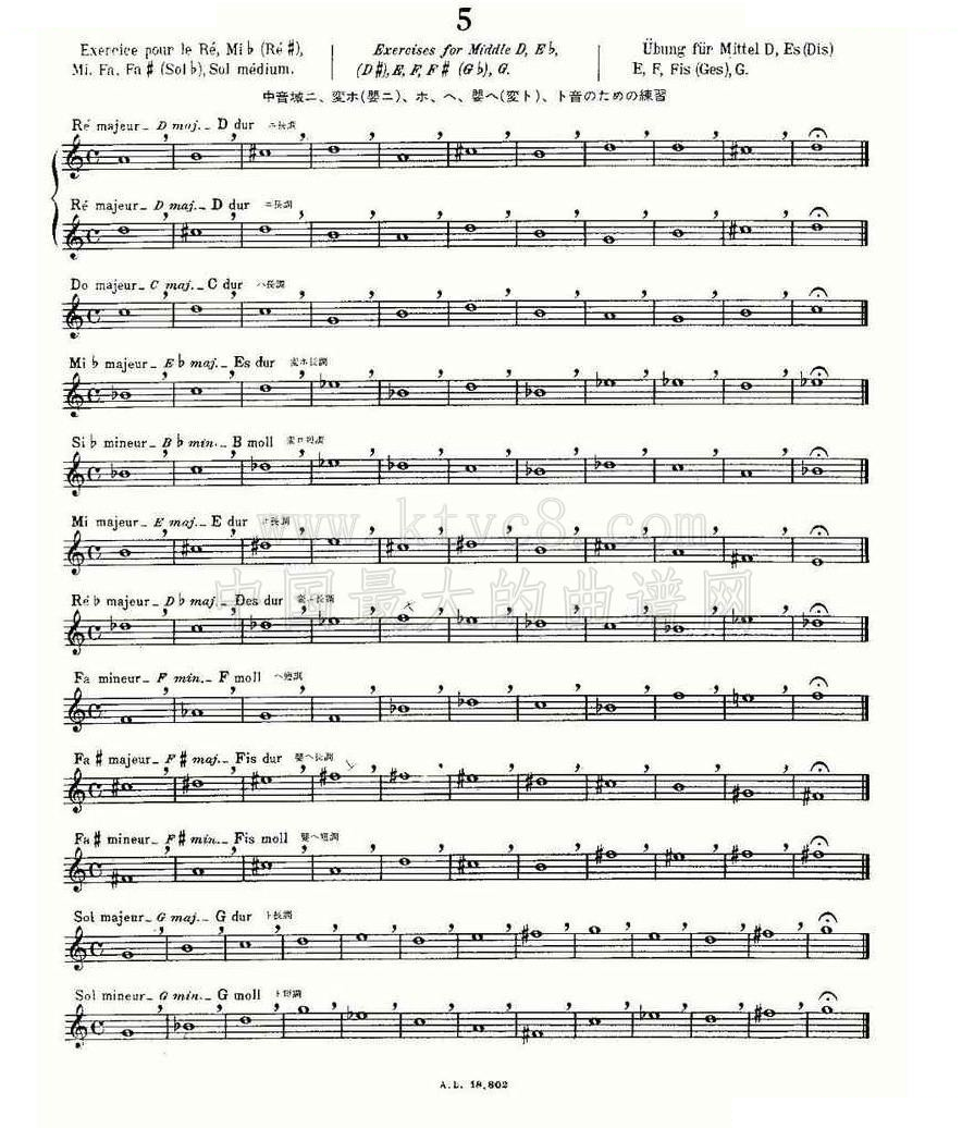 初级练习之5（Alphonse Ludec - Debutant Flutiste）（长笛谱） 