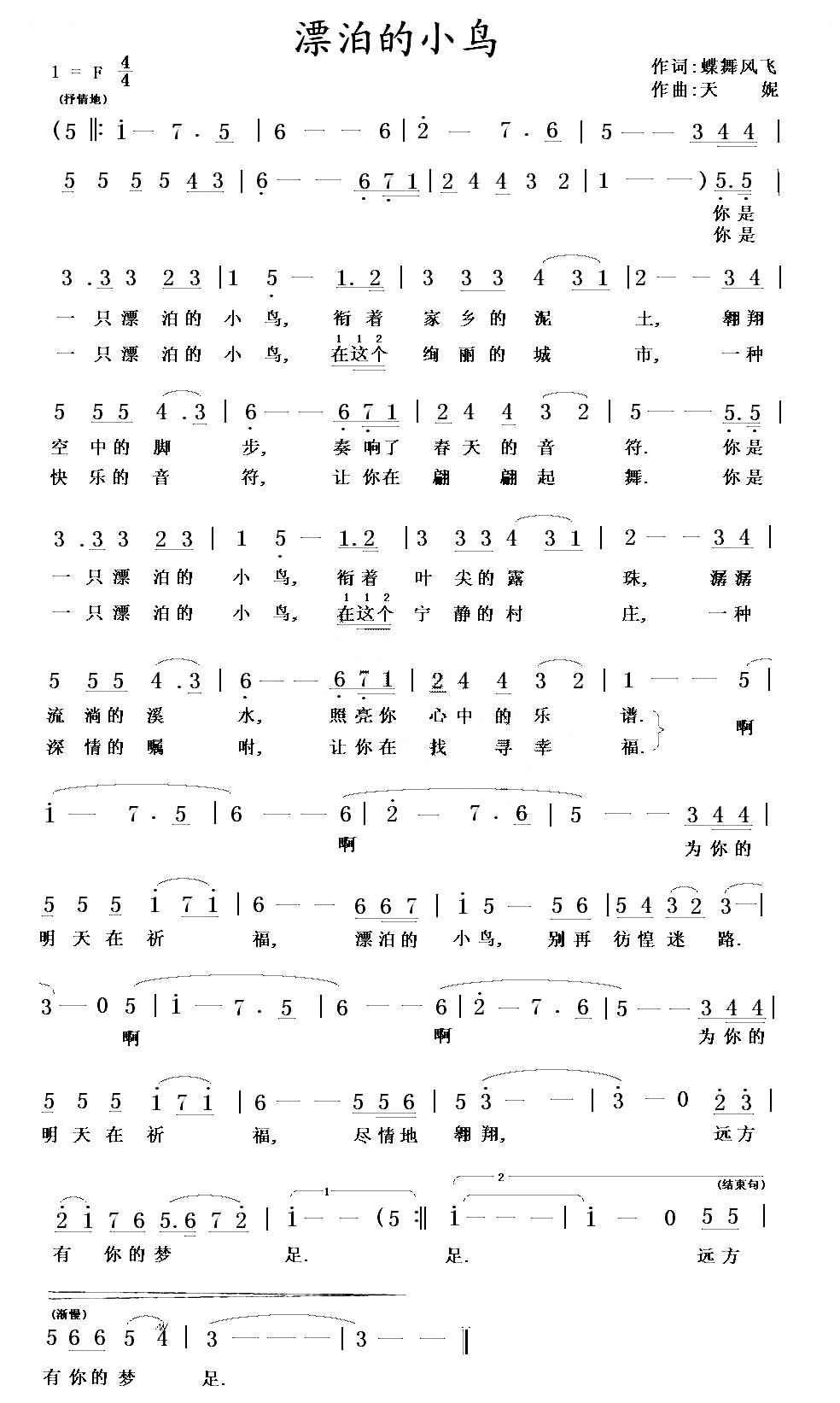 漂泊的小鸟