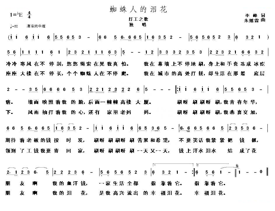 蜘蛛人的泪花（打工之歌）