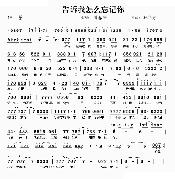告诉我怎么忘记你
