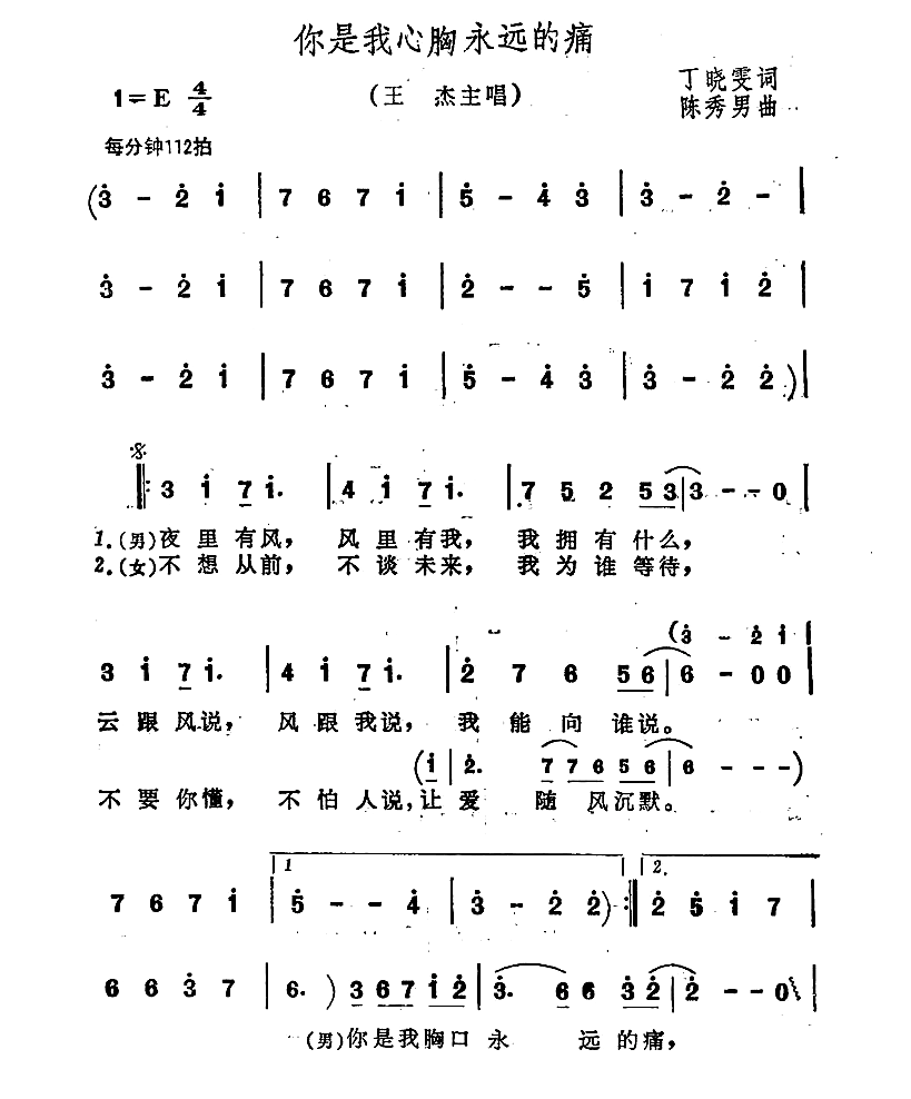 你是我心胸永远的痛