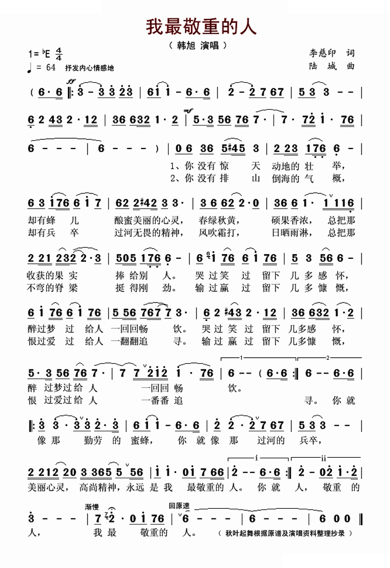 我最敬重的人 