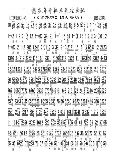 （剪转）雪花飘--想当年开机车来往奔驰（裘盛戎）