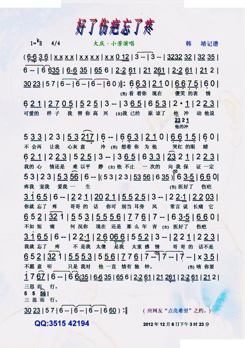 好了伤疤忘了疼【彩谱】