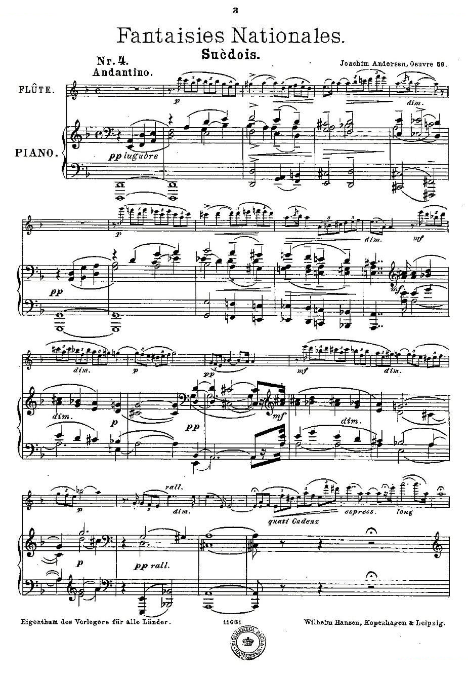 Fantaisies nationales. Op. 59, 4. （长笛 钢琴伴奏） 