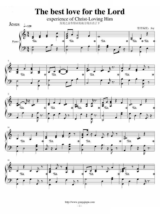 The best love for the Lord（给神上好的爱） 