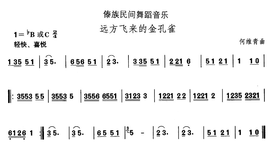 中国民族民间舞曲选（十四）傣族舞蹈：远方飞来的金孔雀