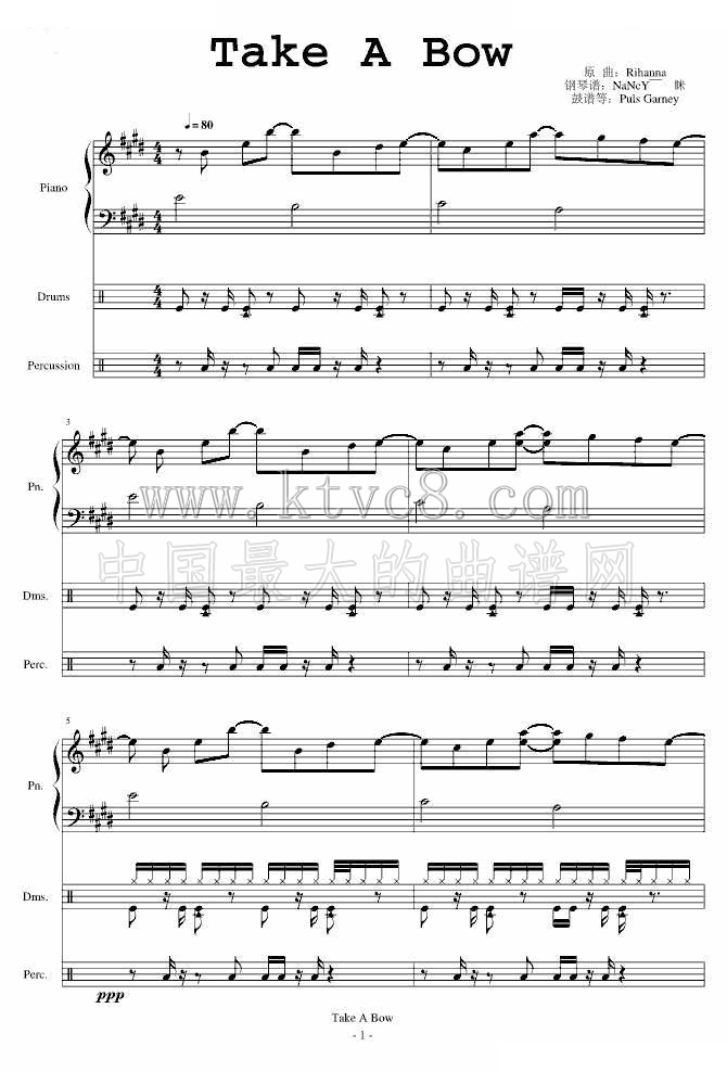 Take a Bow （Piano 