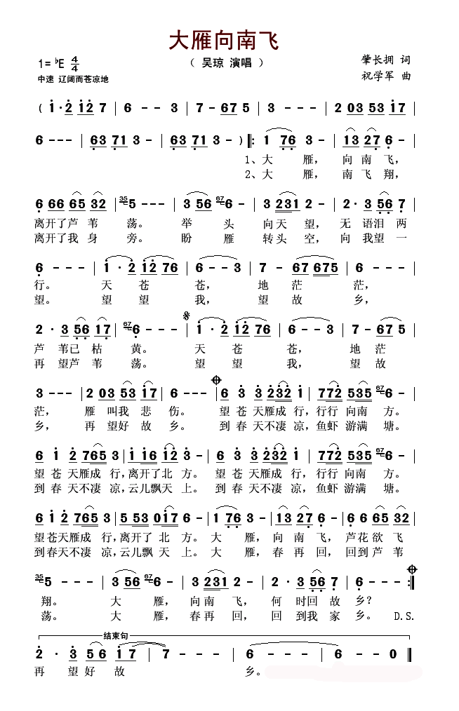 大雁向南飞