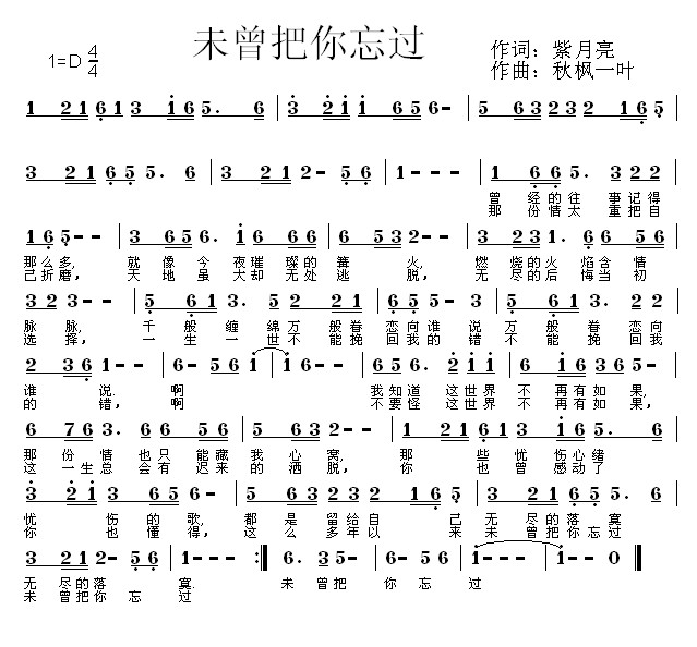 未曾把你忘记