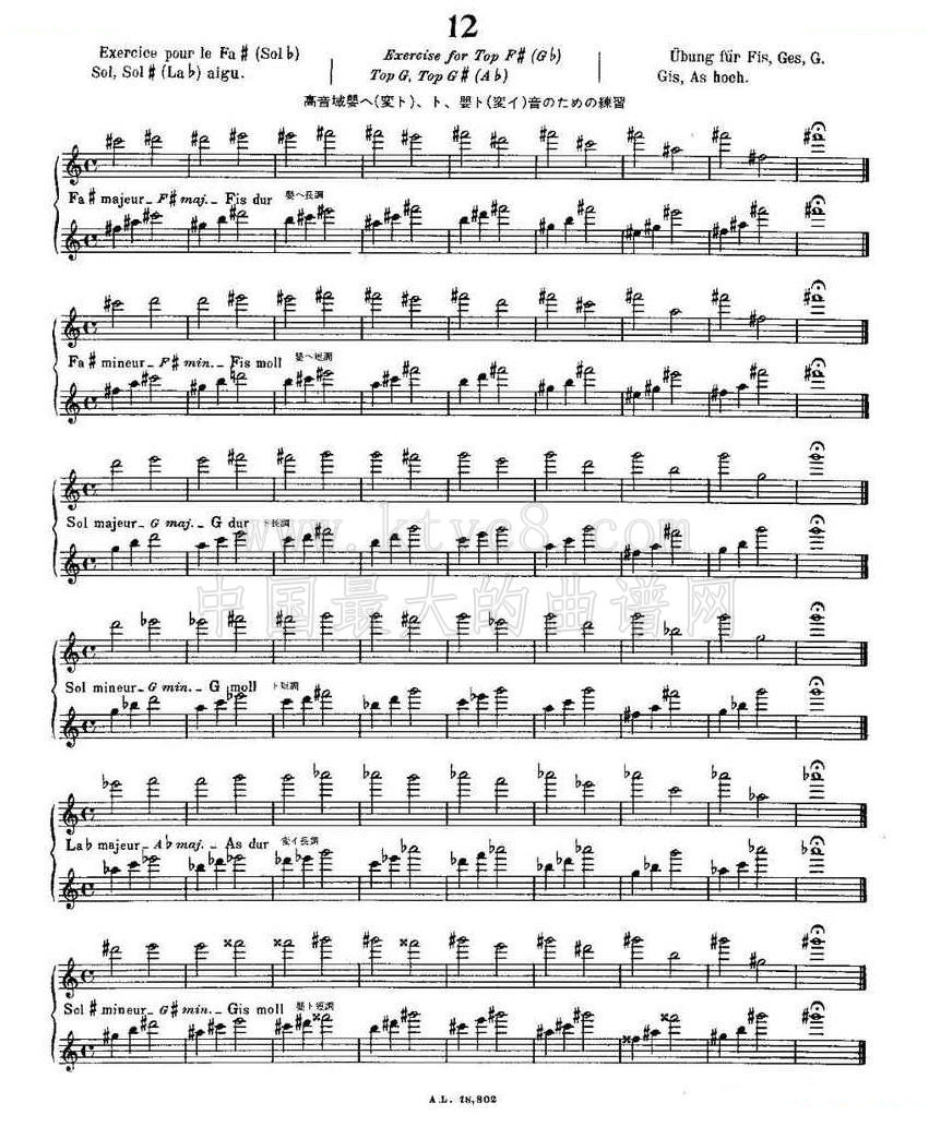 初级练习之12（Alphonse Ludec - Debutant Flutiste）（长笛谱） 