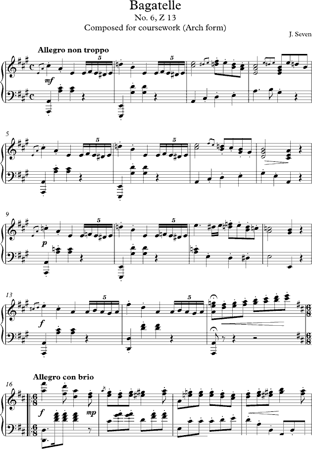 Z13 - Bagatelle No. 6 (arch form) 