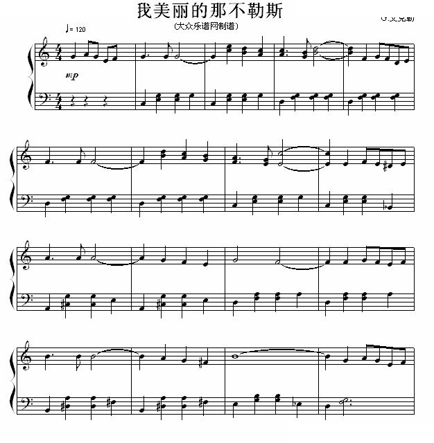我美丽的那不勒斯（流行钢琴曲） 