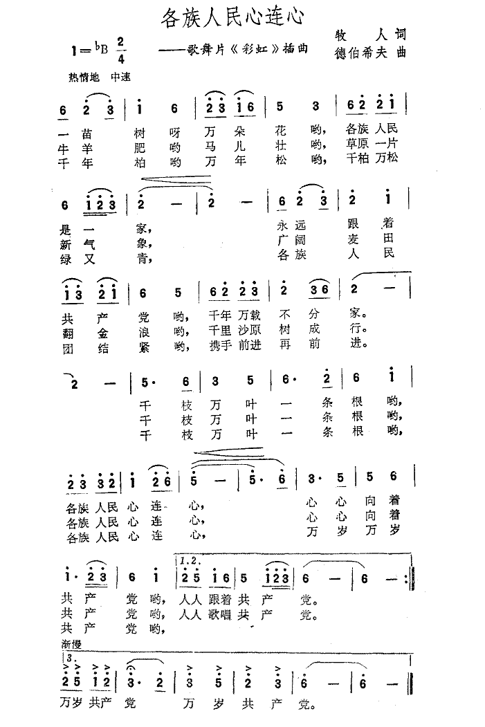 各族人民心连心(歌舞片彩虹选曲)