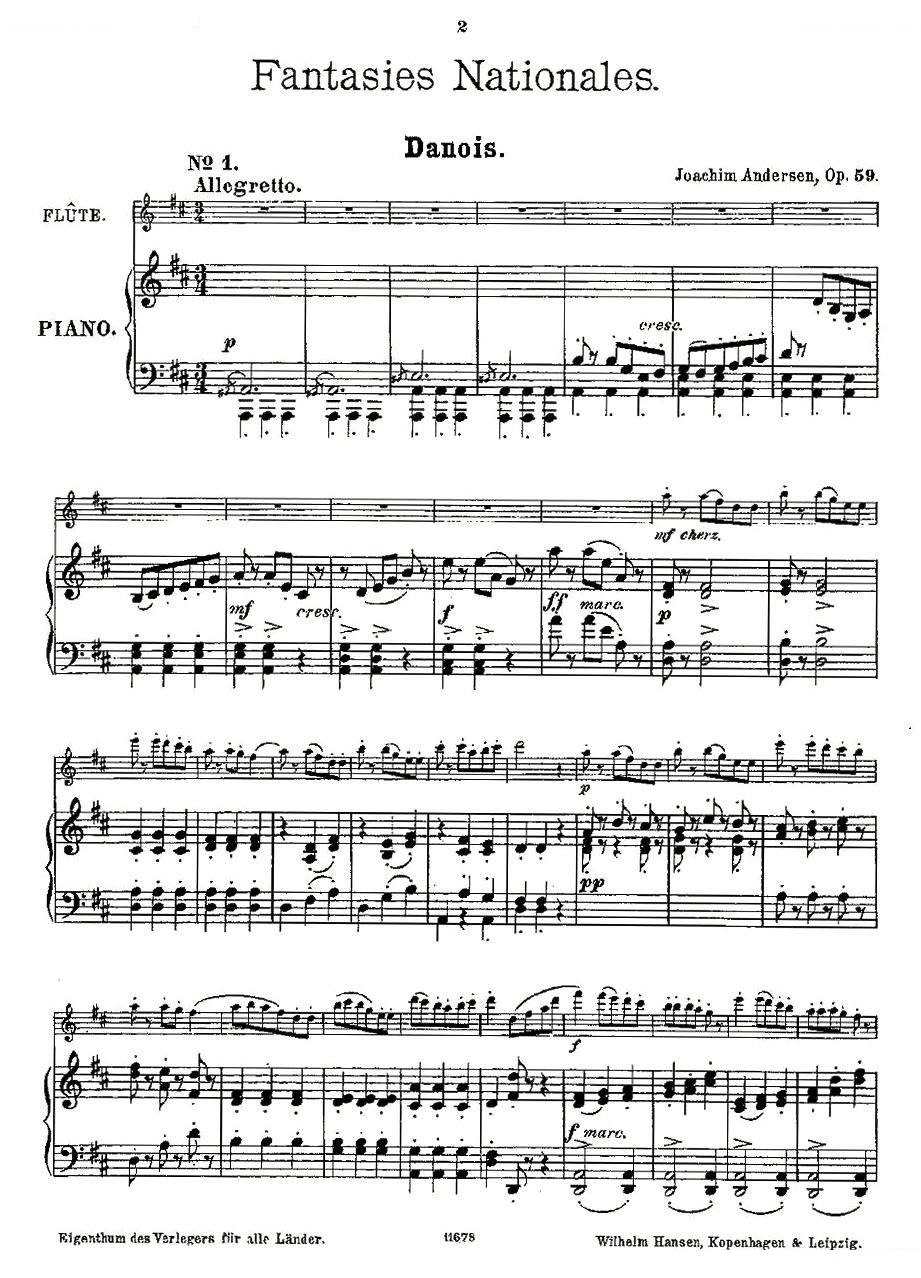 Fantaisies nationales. Op. 59, 1. （长笛 钢琴伴奏） 