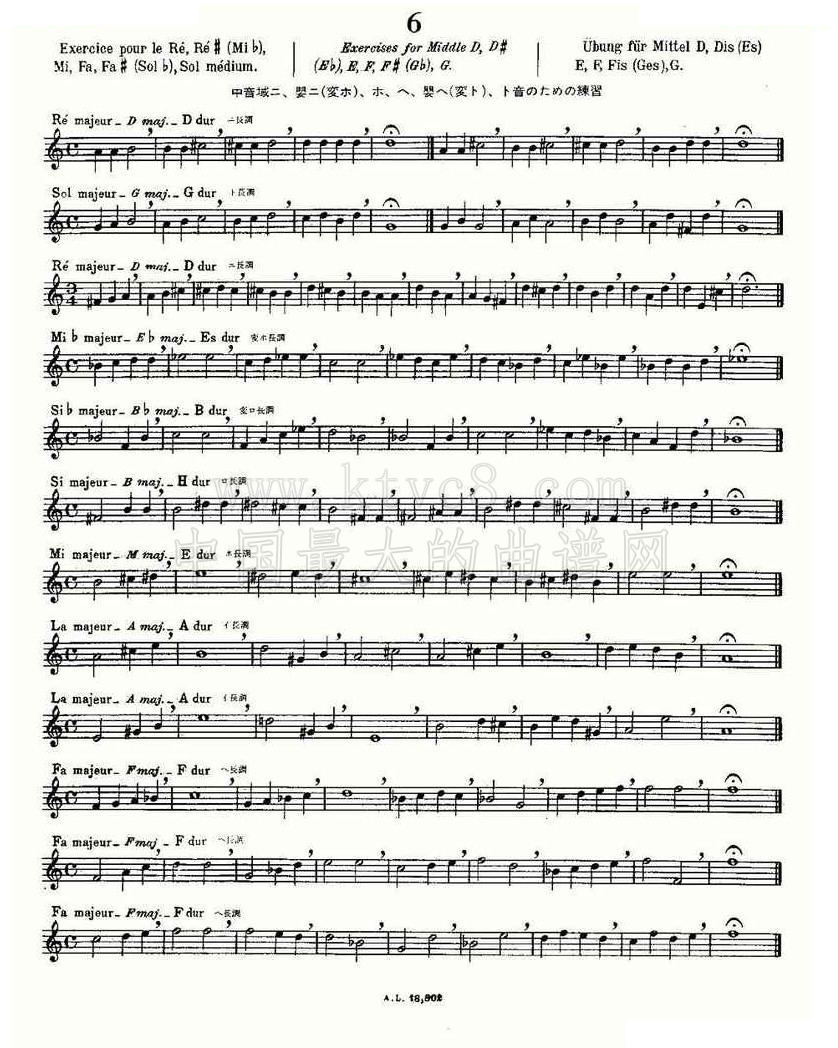 初级练习之6（Alphonse Ludec - Debutant Flutiste）（长笛谱） 