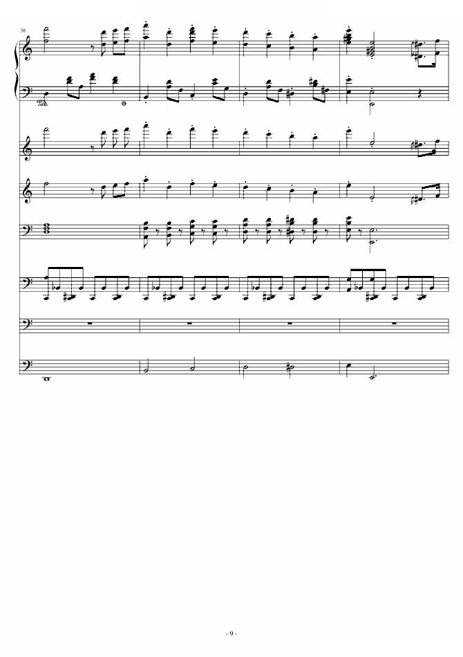 大夜洛钢琴变奏曲（总谱） 