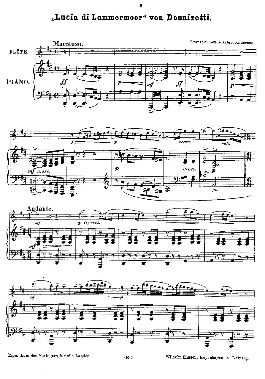 Opern-Transcriptionen.Op.45-6（长笛+钢琴伴奏） 铜管乐谱
