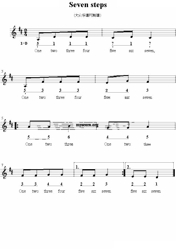 Seven steps、线混排版）