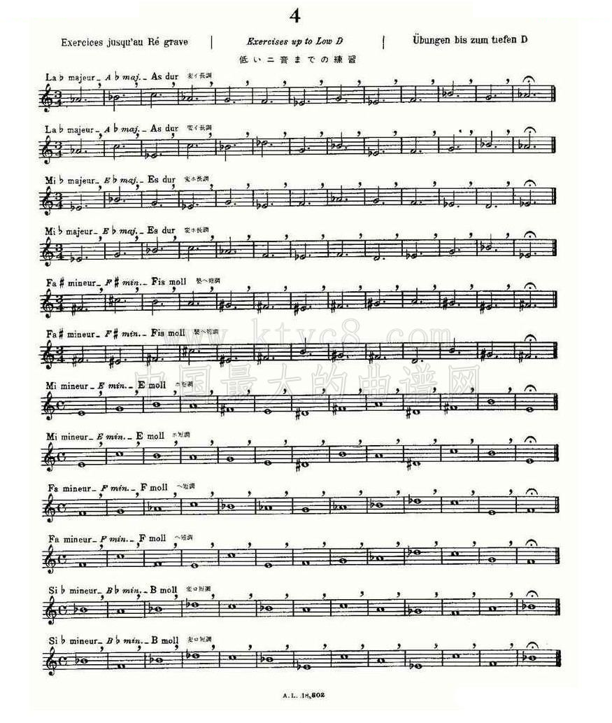 初级练习之4（Alphonse Ludec - Debutant Flutiste）（长笛谱） 