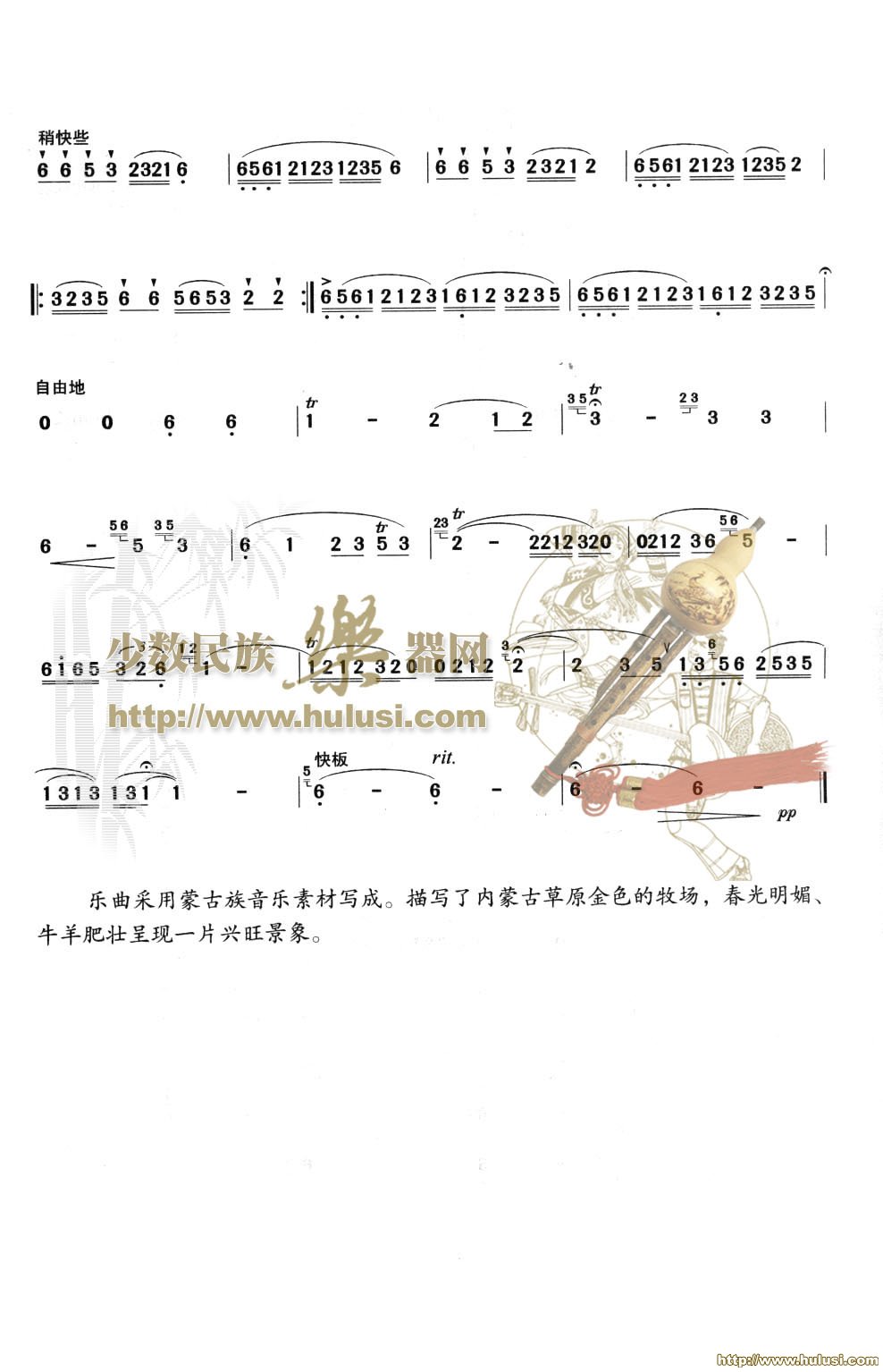 金色的牧场(葫芦丝谱)