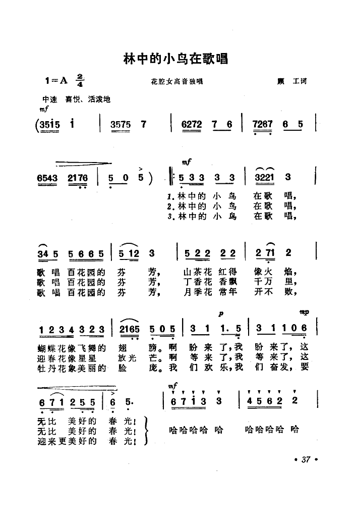 林中的小鸟在歌唱(电影海上生明月选曲)