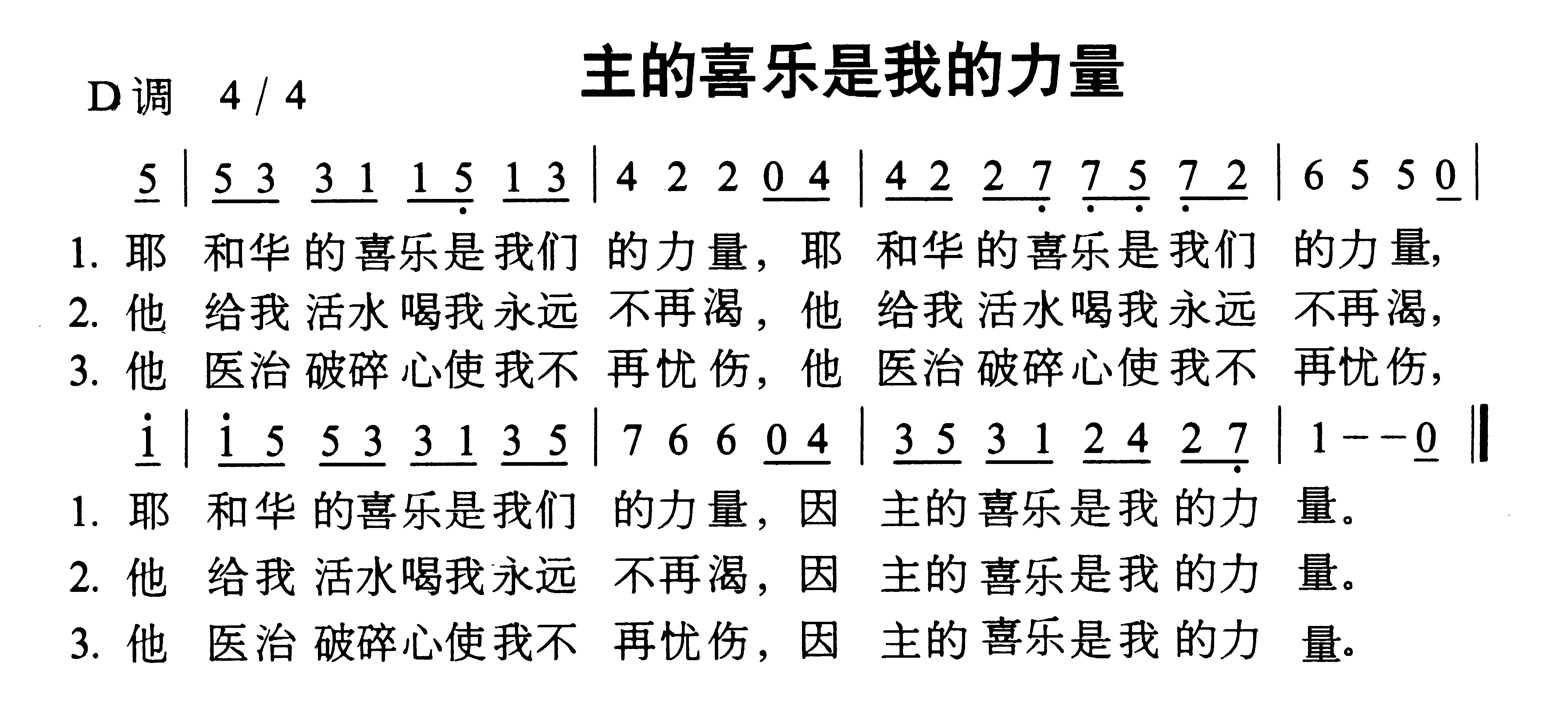 主的喜乐是我的力量