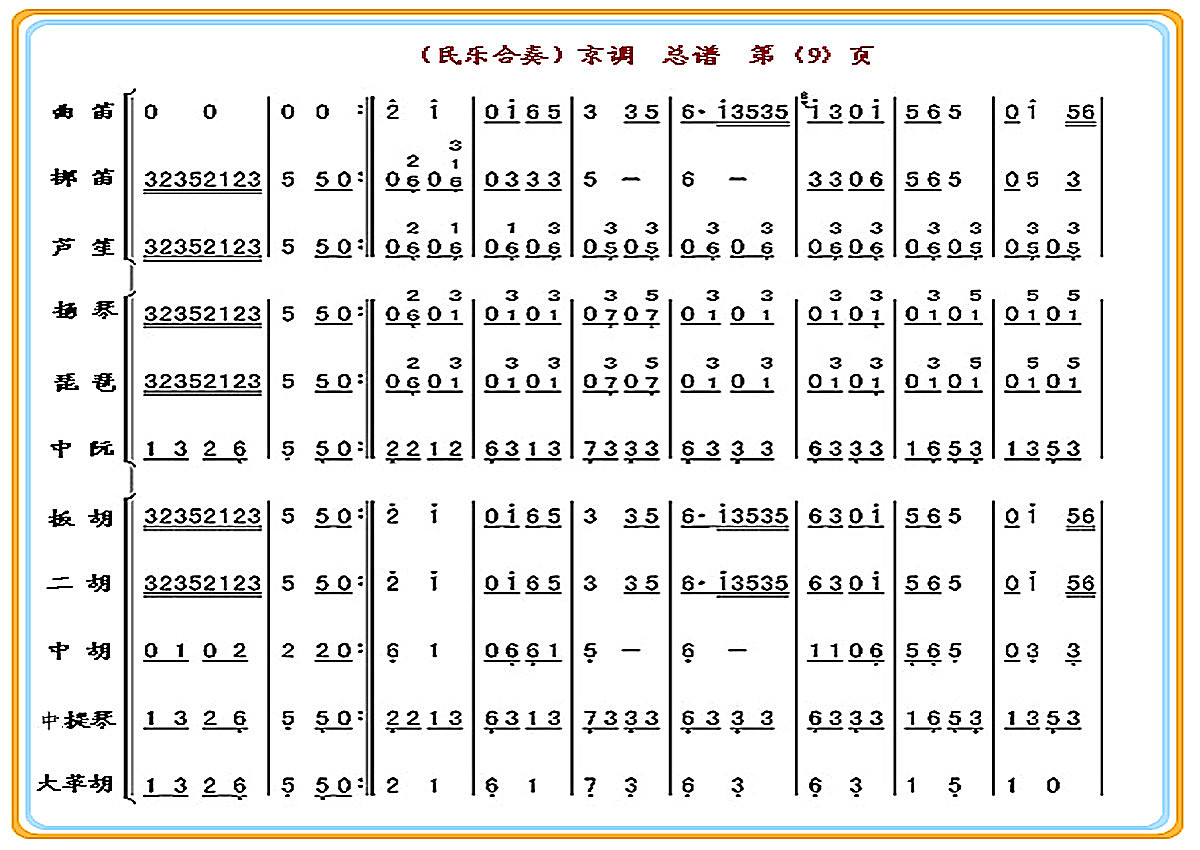 京 调（总谱）9