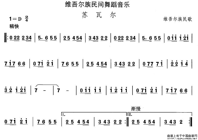 中国民族民间舞曲选（十）维吾尔族舞蹈：苏瓦尔
