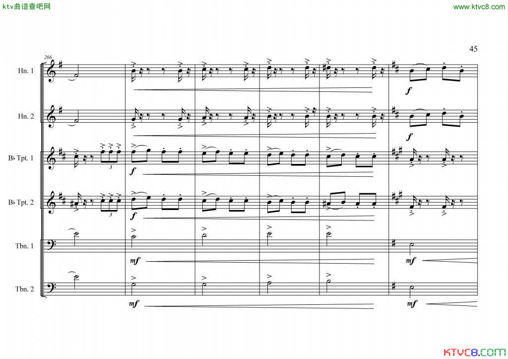 中国航母前奏曲铜管六重奏总谱45