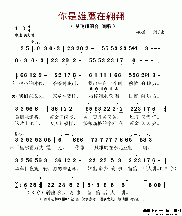 你是雄鹰在翱翔