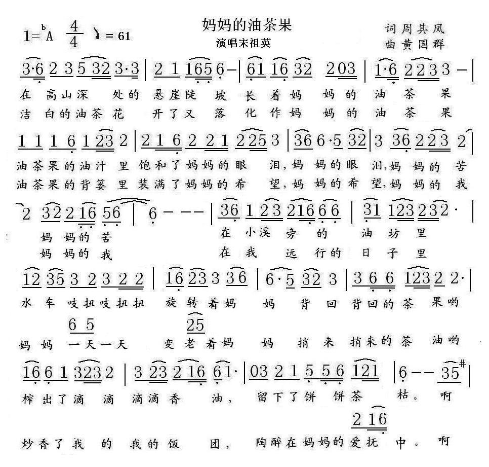 妈妈的油茶果（宋祖英）