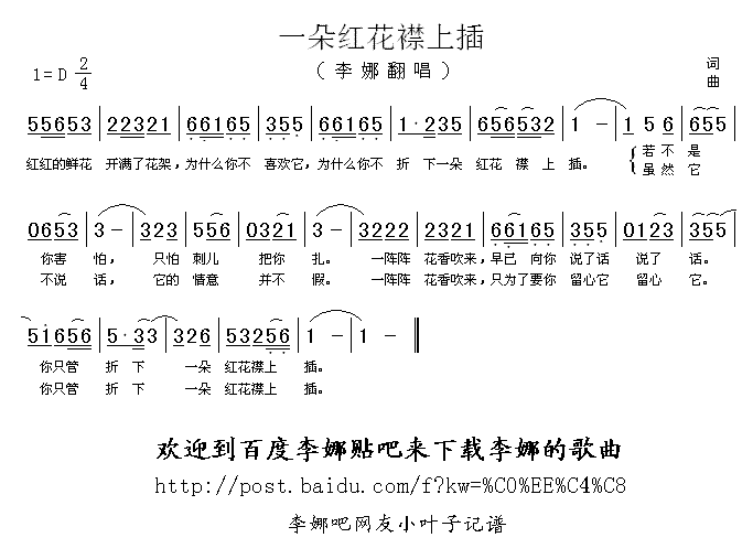 一朵红花襟上插