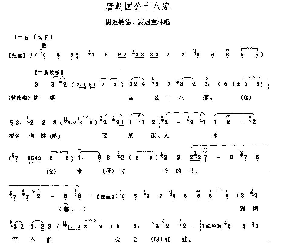 唐朝国公十八家