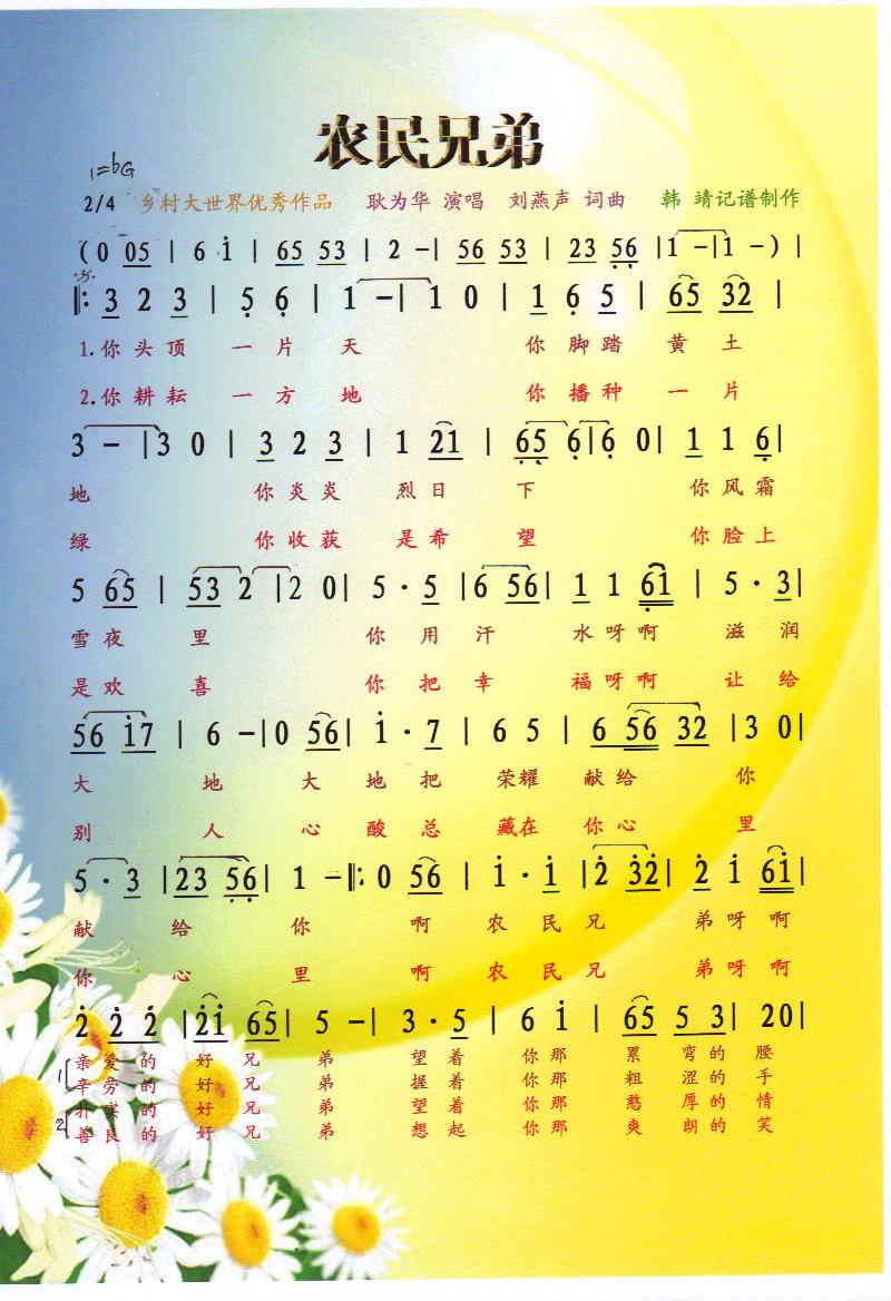 农民兄弟（乡村大世界优秀作品）【彩谱】