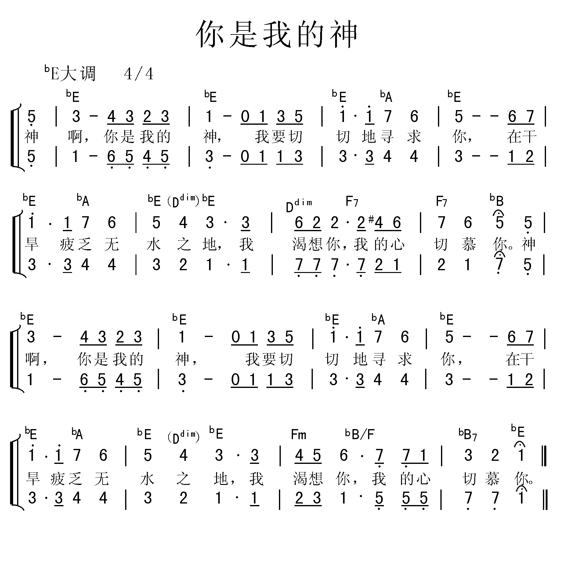 你是我的神（合唱）