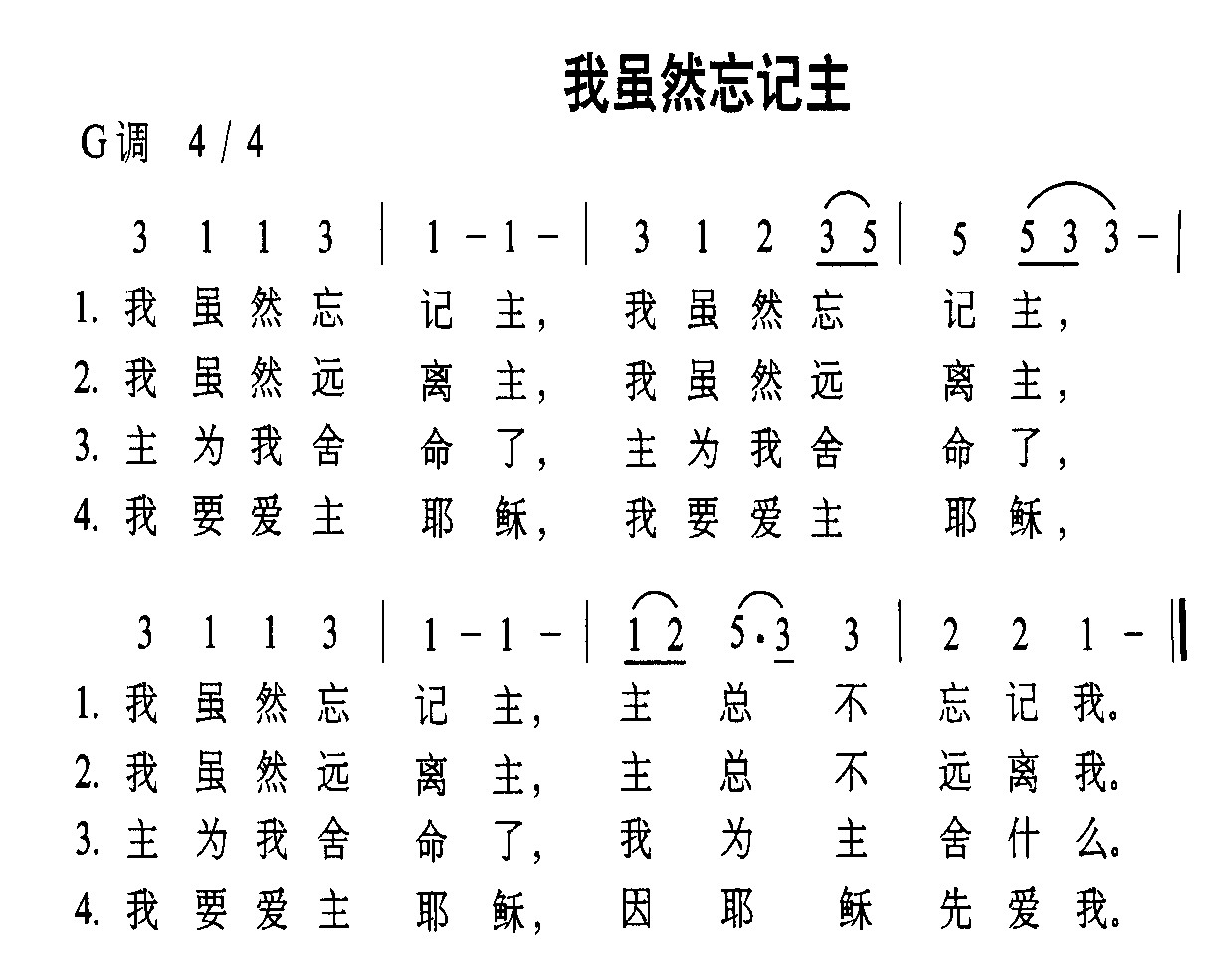 我虽然忘记主
